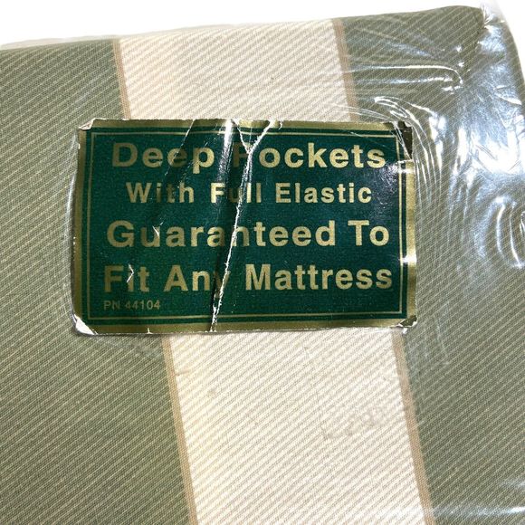 Vintage Croscill Queen Bedding Set Cotton Blend Denim Stripe 200 Luxury Percale - Picture 8 of 10